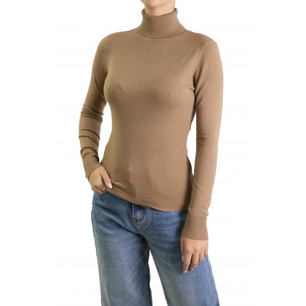 Maglia collo alto tinta unita 